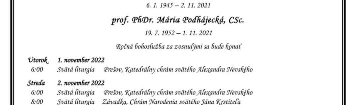 Modlitebná spomienka na zosnulého rektora PKS otca Milana Gerku a Máriu Podhájeckú