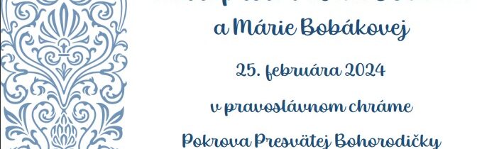 25. februára 2024 – PCO Smolník pozýva na spoločné modlitby v deň pamiatky zosnutia mitr. prot. Vasiľa Bobáka a Márie Bobákovej